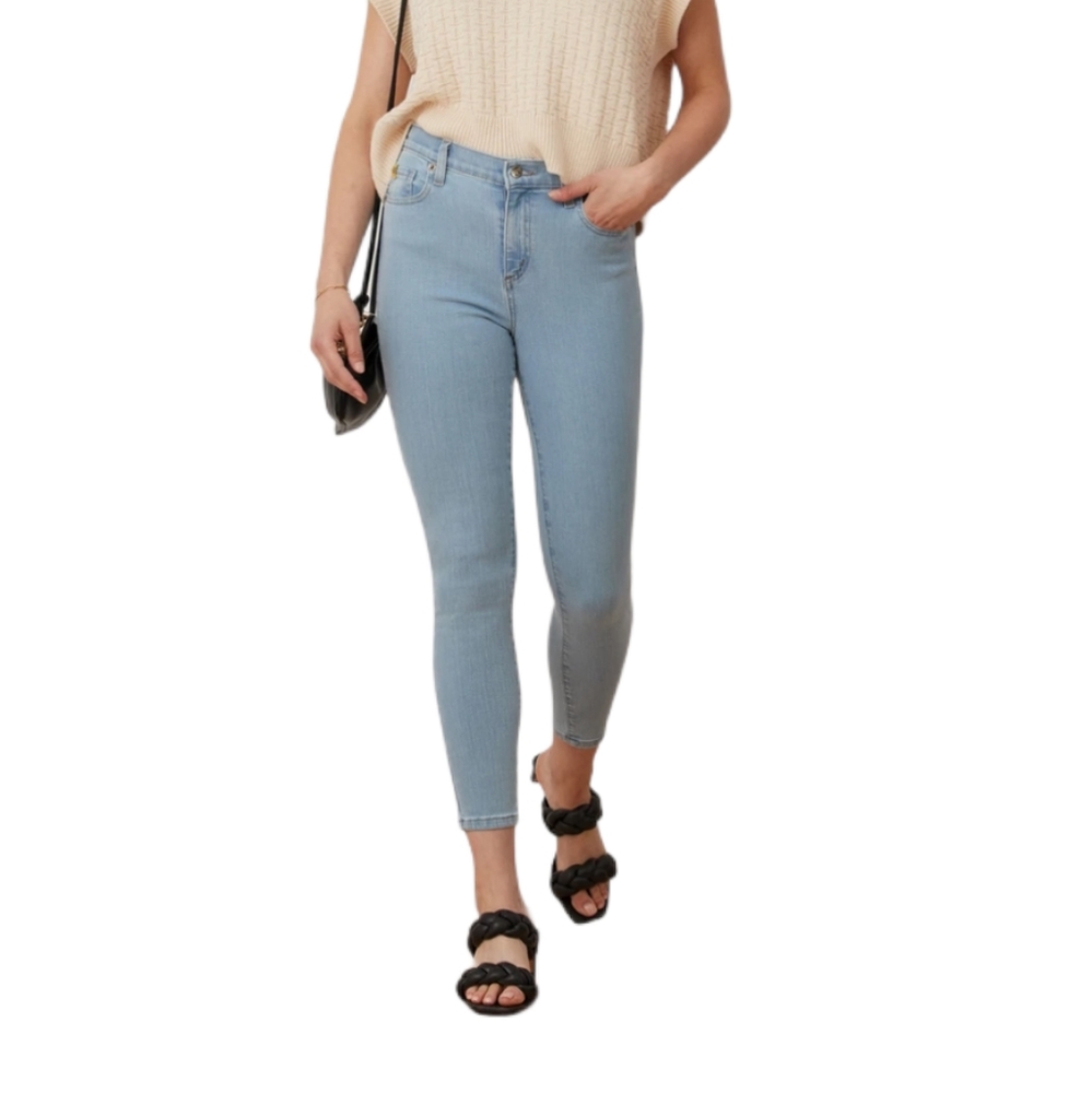 Yoga Jeans High Rise Light Wash Stretch Skinny Jeans